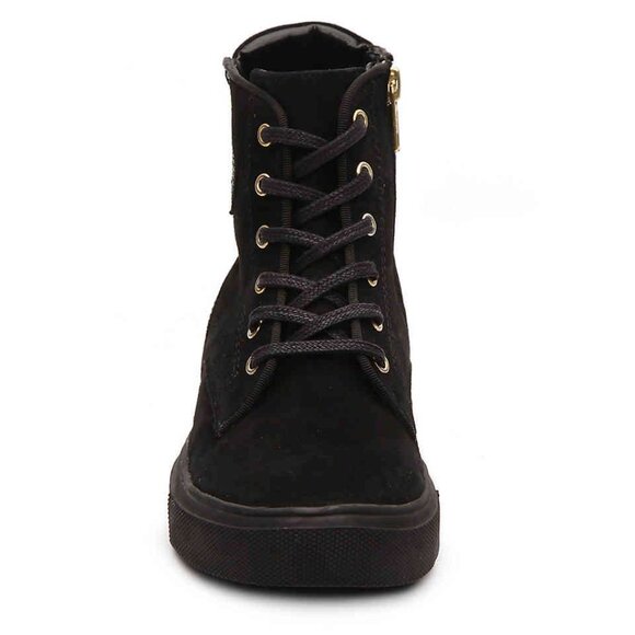 Beverly Feldman NEW Designer Sneakers High-Top Rhinestones Black Suede Women's - Picture 2 of 16